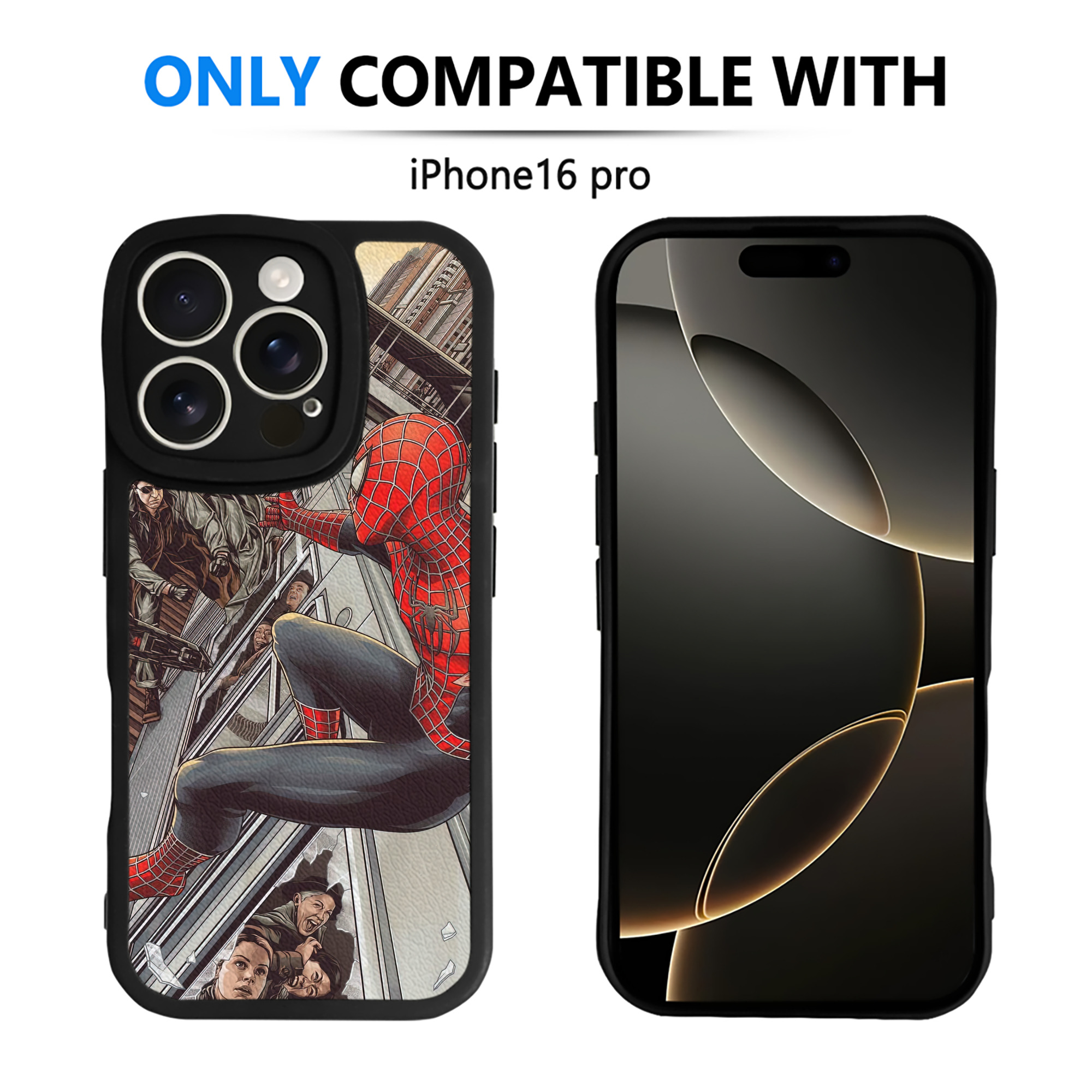 Spider Man スパイダーマン 【iPhone 16シリーズ対応】シリコンスマホケース（レザー調） 材質：シリコン